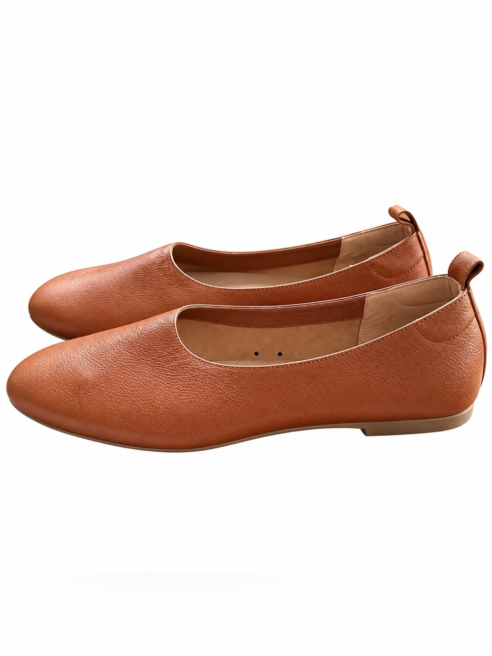 Everlane Italian Leather Ballet Flats Brown Cognac Size 8.5 Made in Italy
